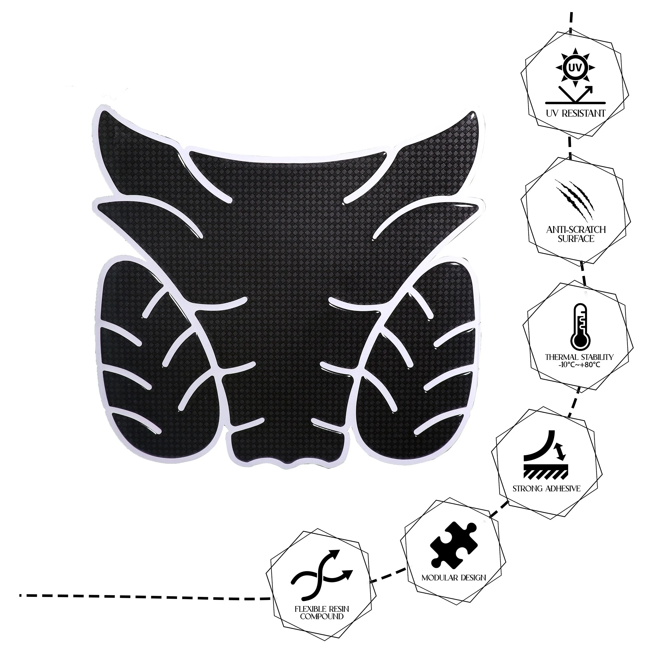 ANTI-SCRATCH, UV RESISTANCE SURFACE PROTECTOR DECAL 3D TANK PAD STICKERS KT6000CF SIZE 26 X 27 CM - 845433