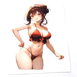 Beach Time Anime Decal | Let's Go For A Swim Waterproof Sticker