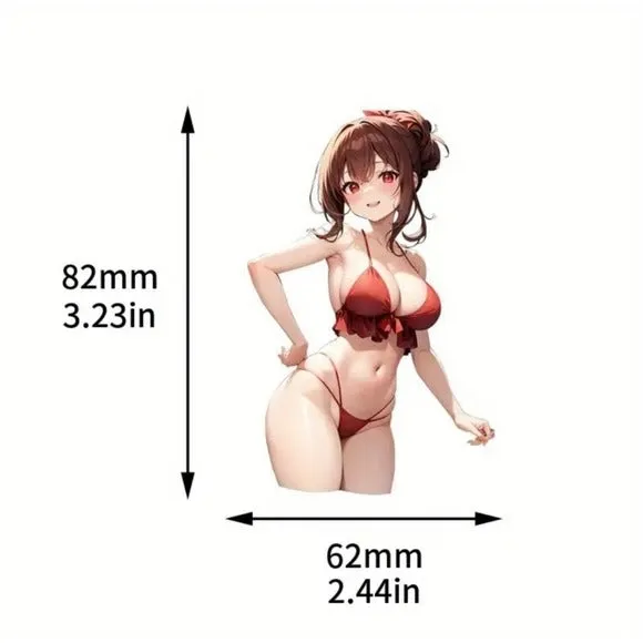 Beach Time Anime Decal | Let's Go For A Swim Waterproof Sticker