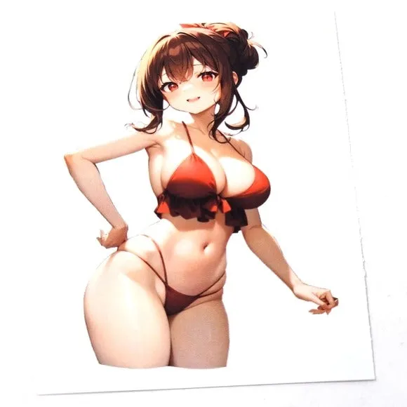 Beach Time Anime Decal | Let's Go For A Swim Waterproof Sticker