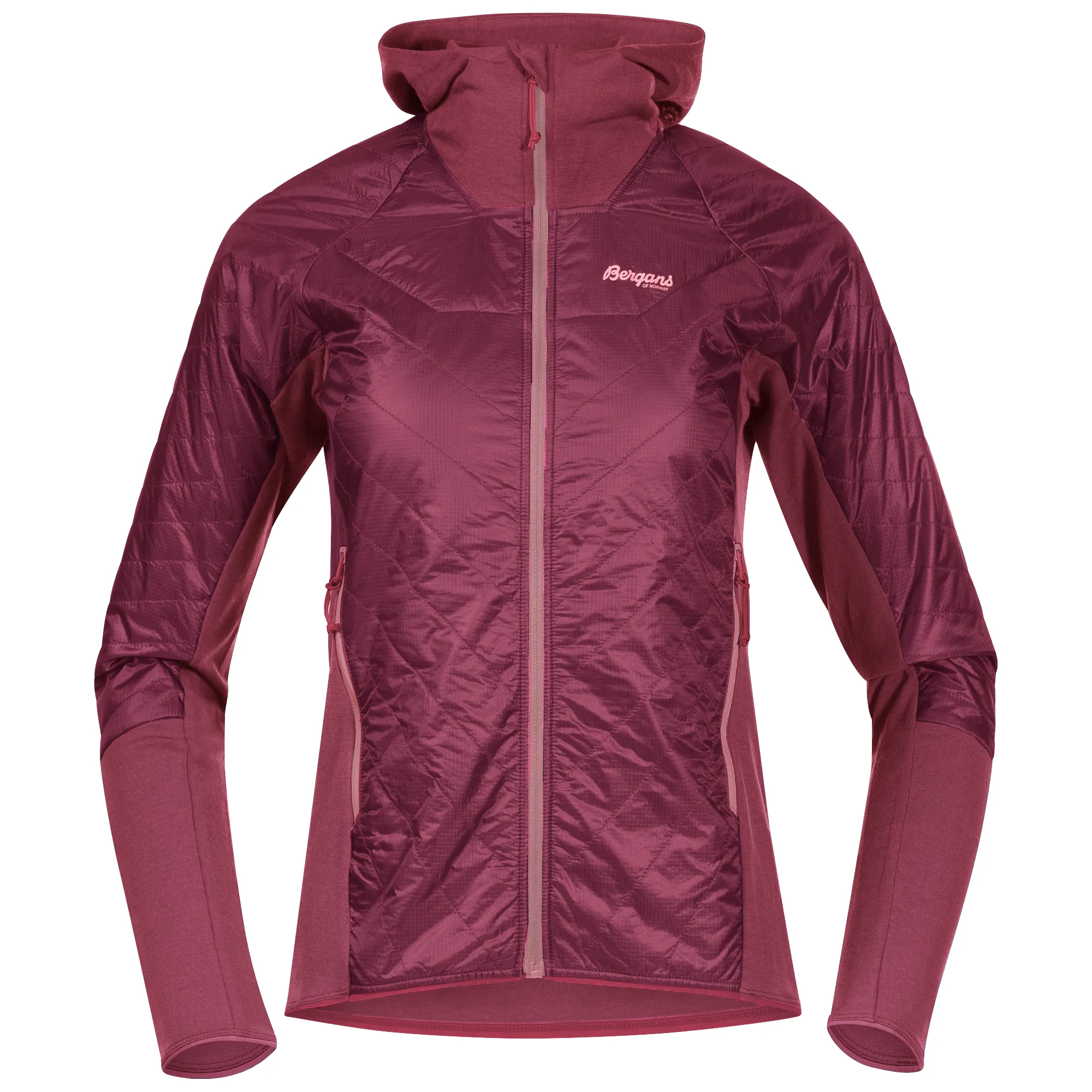 Bergans Women&#x27;s Cecilie Light Insulated Hybrid Jacket Dark Creamy Rouge/Creamy Rouge | Buy Bergans Women&#x27;s Cecilie Light Insulated Hybrid Jacket Dark Creamy Rouge/Creamy Rouge here | Outnorth