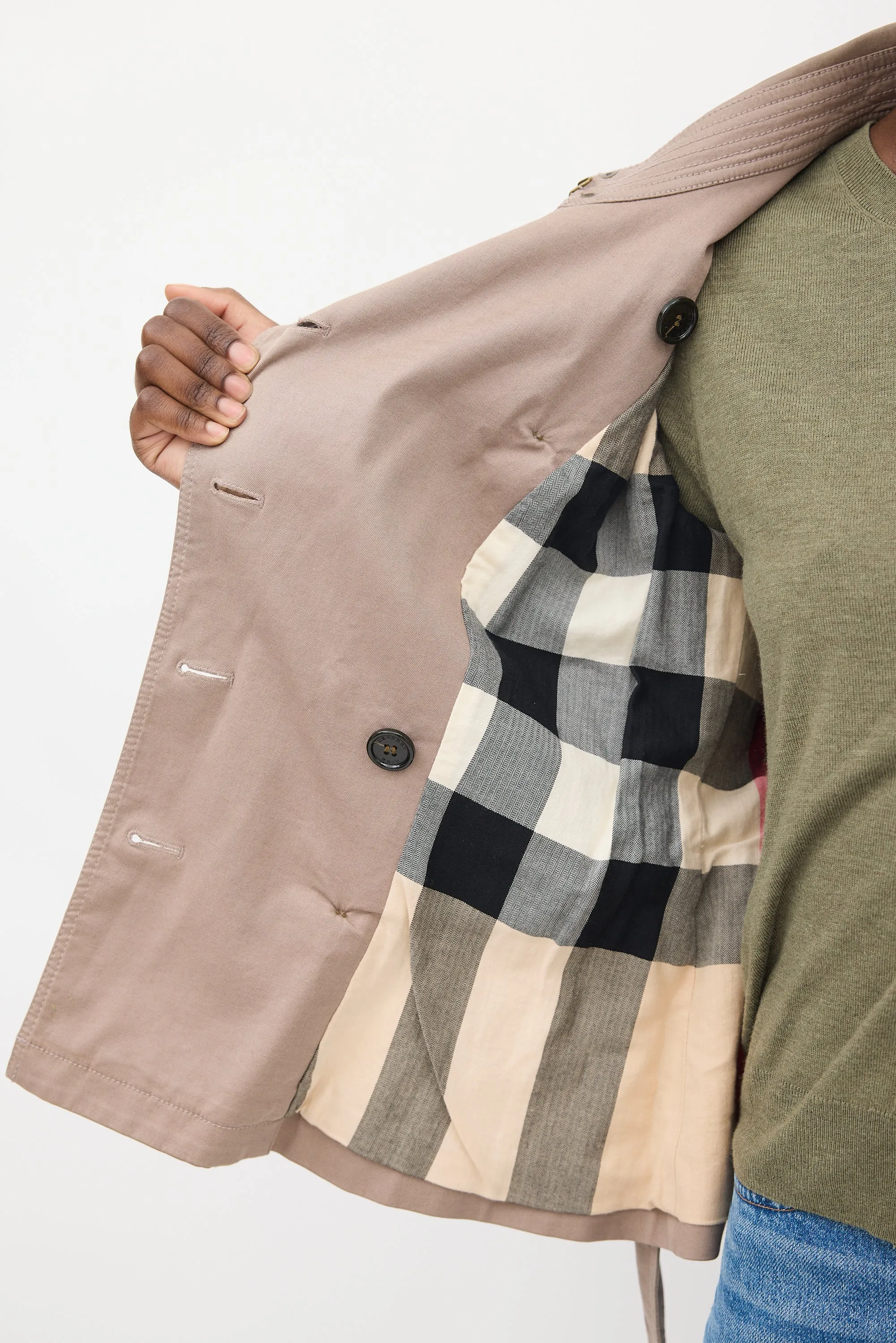Brit Brown Cotton Gathered Waist Jacket