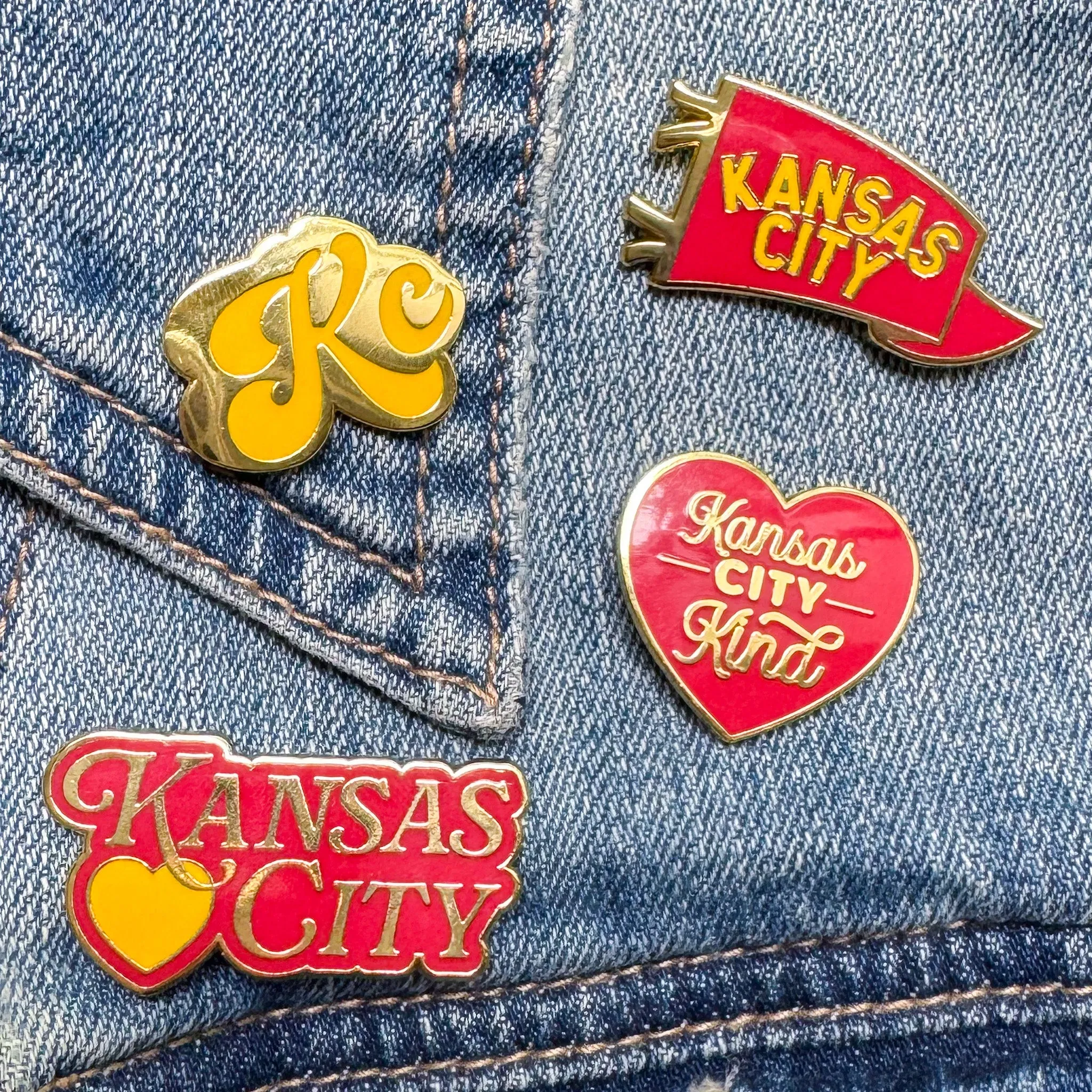 Kansas City Pins - Red & Yellow