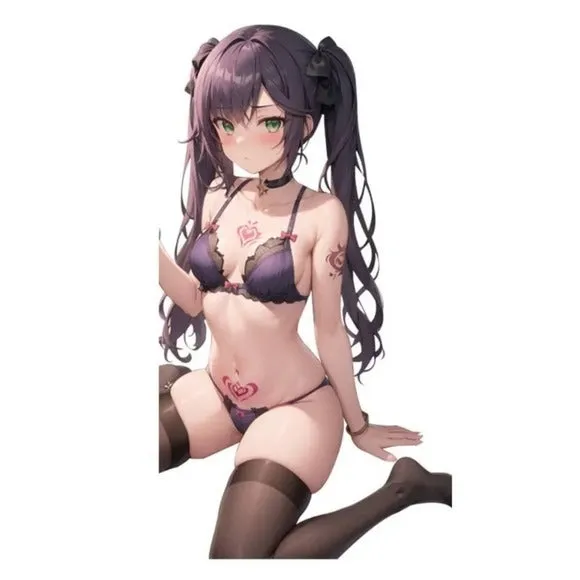 Model Anime Decal | Purple Strike A Pose Waterproof Sticker