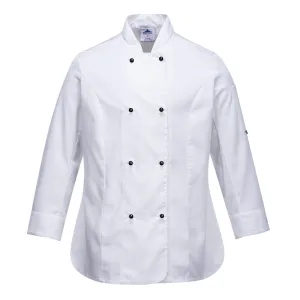 Portwest Womens Rachel Chef Jacket Hospitality Cook MeshAir - White