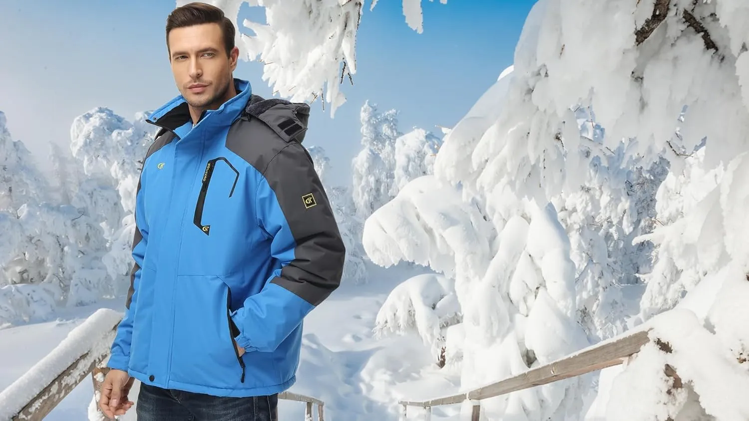 QPNGRP Mens Waterproof Ski Snowboard Jacket Winter Windproof Snow Coat