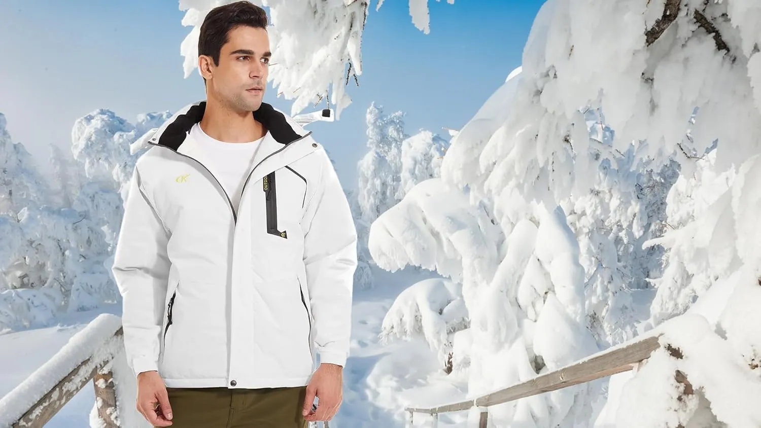QPNGRP Mens Waterproof Ski Snowboard Jacket Winter Windproof Snow Coat