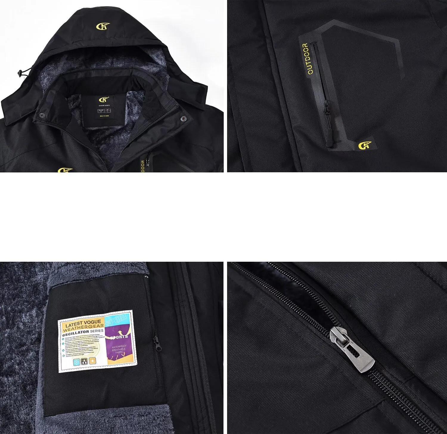 QPNGRP Mens Waterproof Ski Snowboard Jacket Winter Windproof Snow Coat