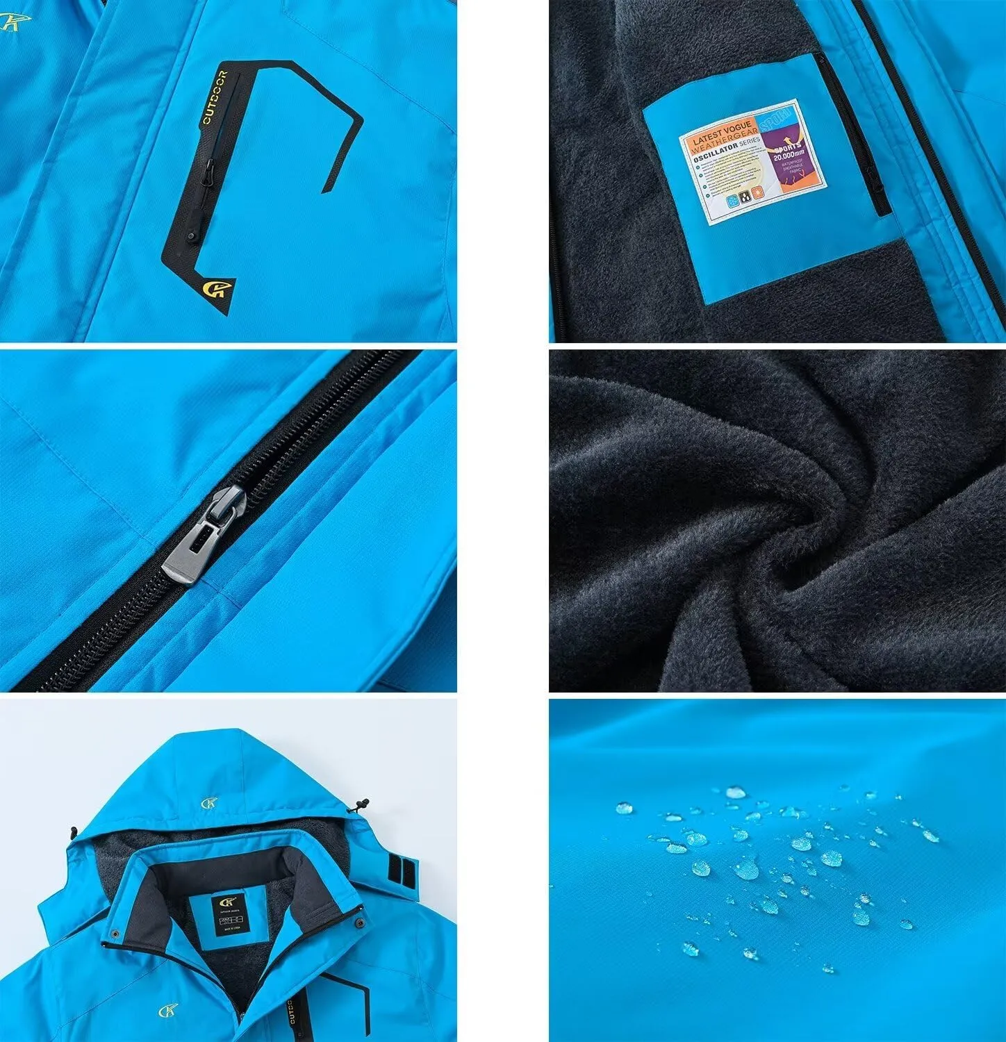 QPNGRP Mens Waterproof Ski Snowboard Jacket Winter Windproof Snow Coat