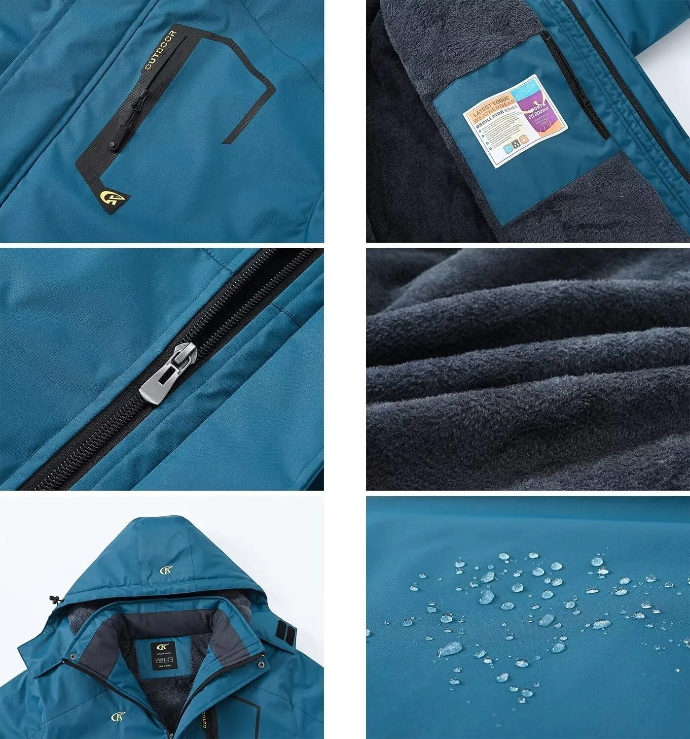 QPNGRP Mens Waterproof Ski Snowboard Jacket Winter Windproof Snow Coat