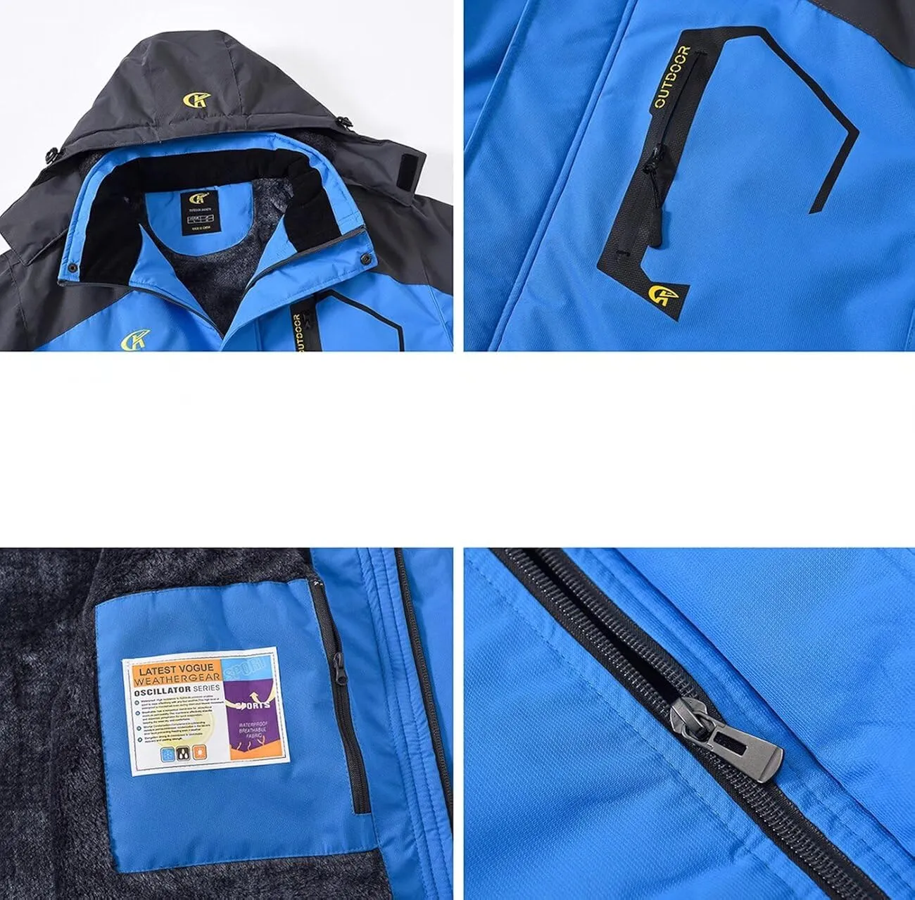 QPNGRP Mens Waterproof Ski Snowboard Jacket Winter Windproof Snow Coat