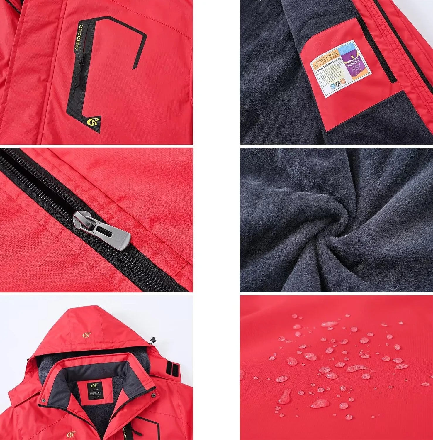 QPNGRP Mens Waterproof Ski Snowboard Jacket Winter Windproof Snow Coat