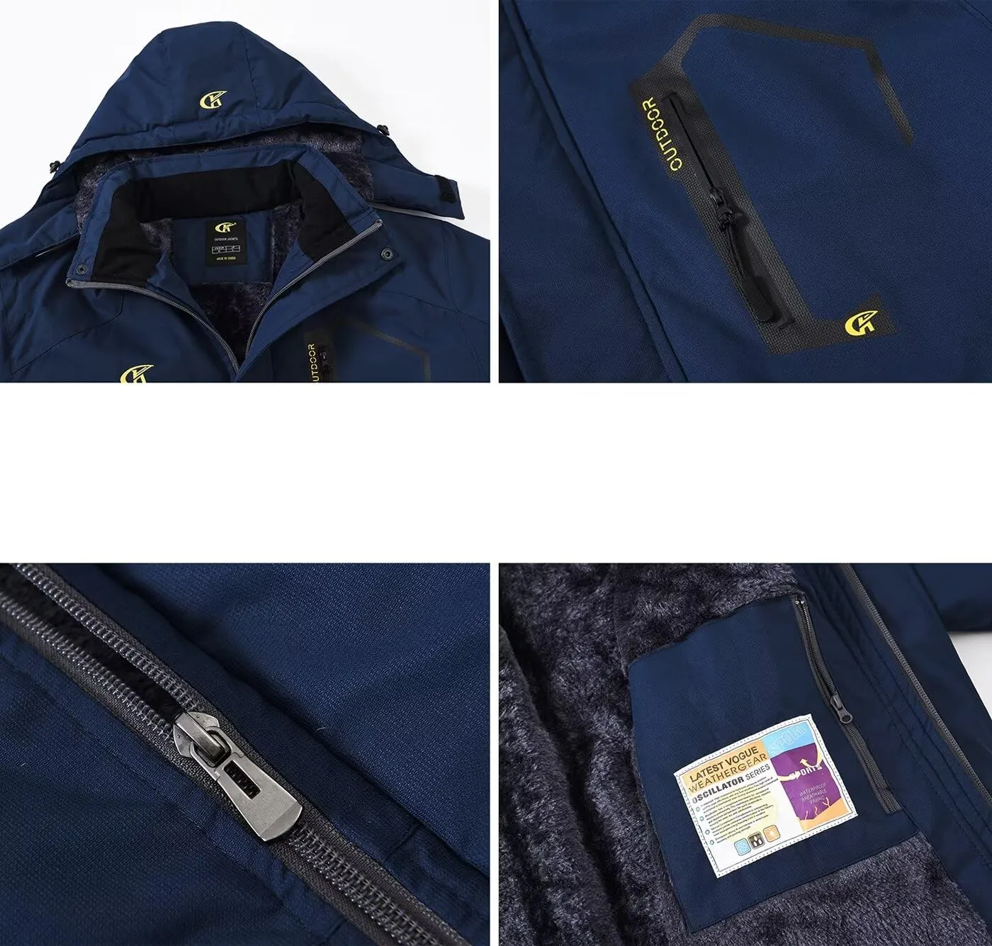 QPNGRP Mens Waterproof Ski Snowboard Jacket Winter Windproof Snow Coat