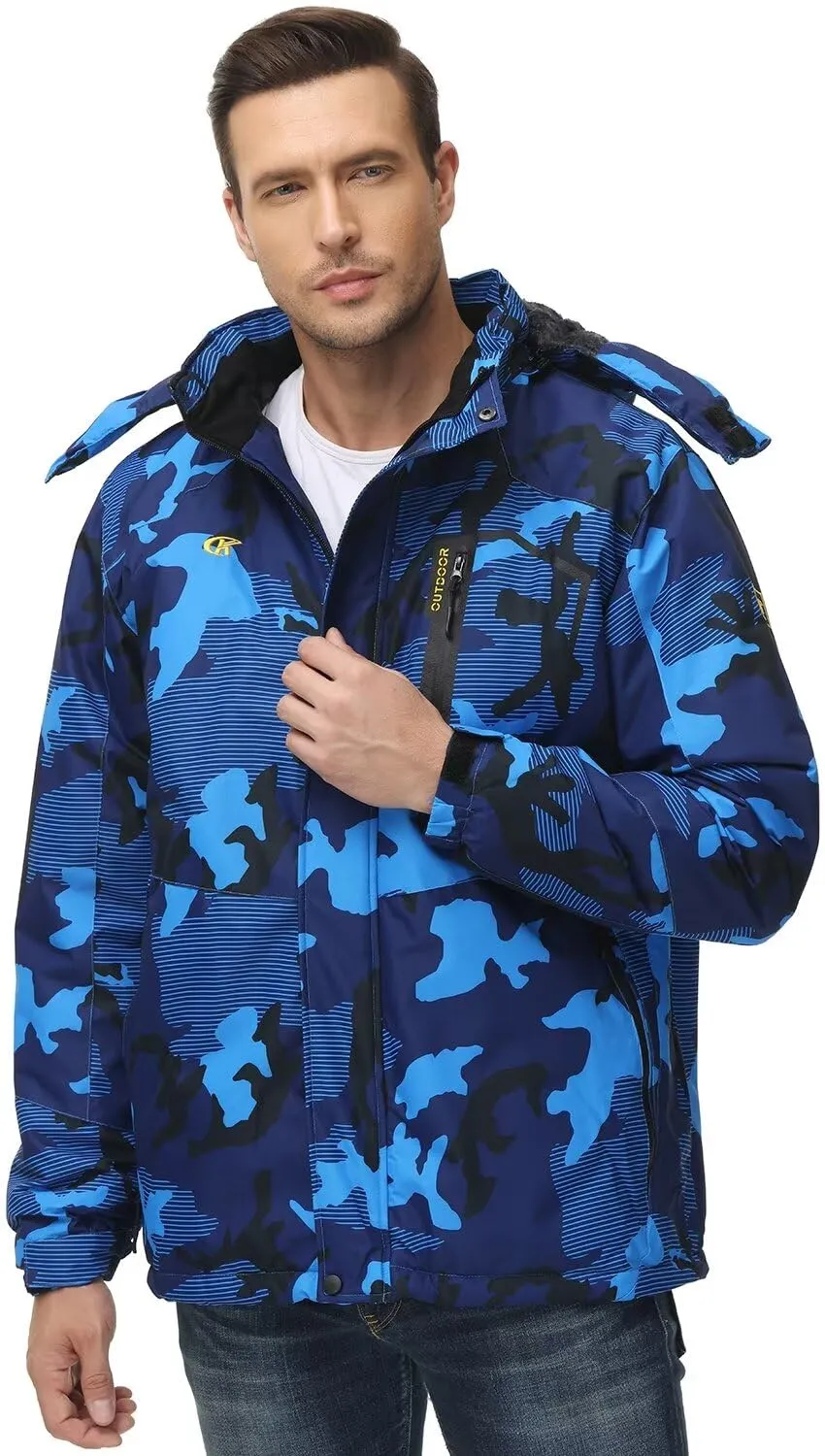 QPNGRP Mens Waterproof Ski Snowboard Jacket Winter Windproof Snow Coat