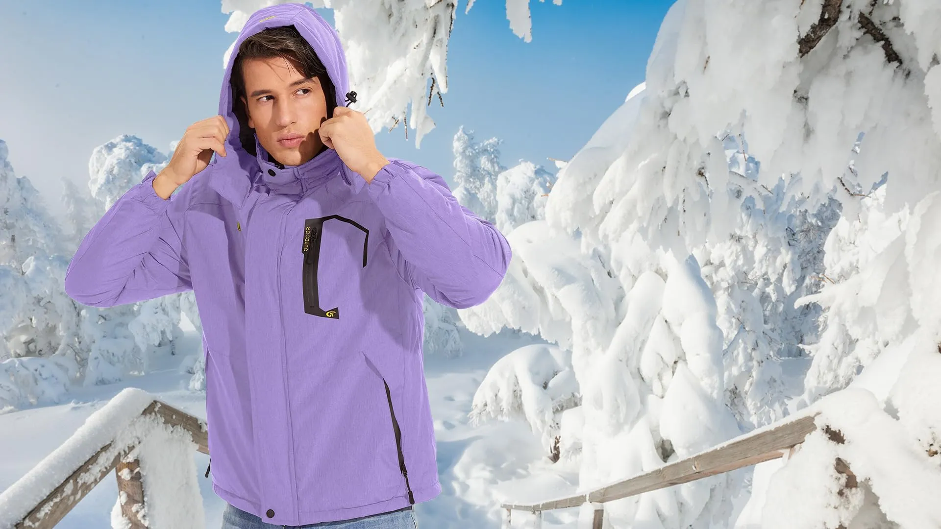 QPNGRP Mens Waterproof Ski Snowboard Jacket Winter Windproof Snow Coat