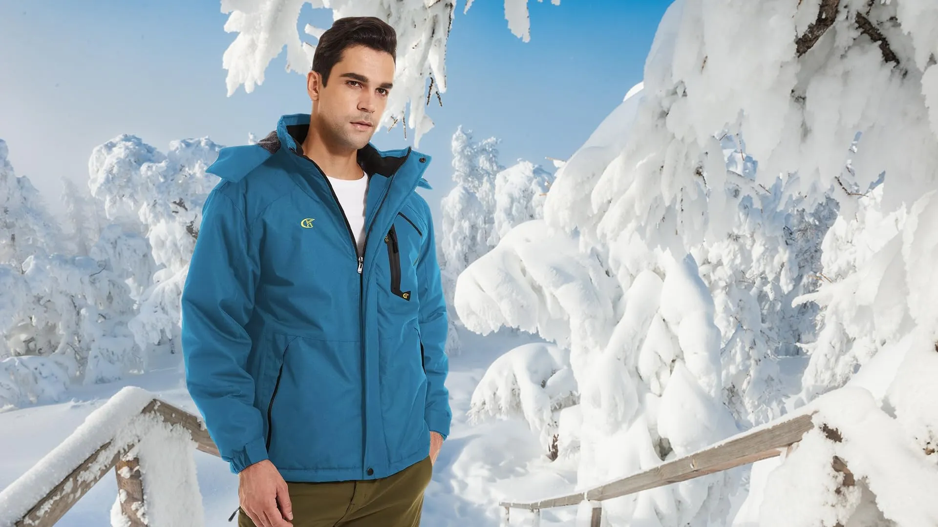 QPNGRP Mens Waterproof Ski Snowboard Jacket Winter Windproof Snow Coat
