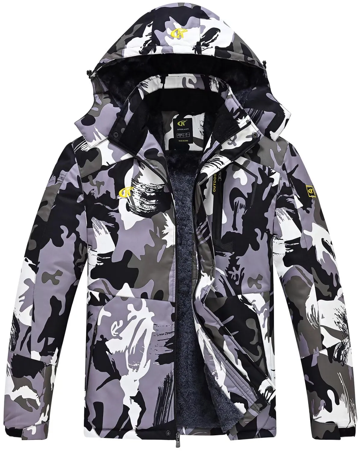 QPNGRP Mens Waterproof Ski Snowboard Jacket Winter Windproof Snow Coat