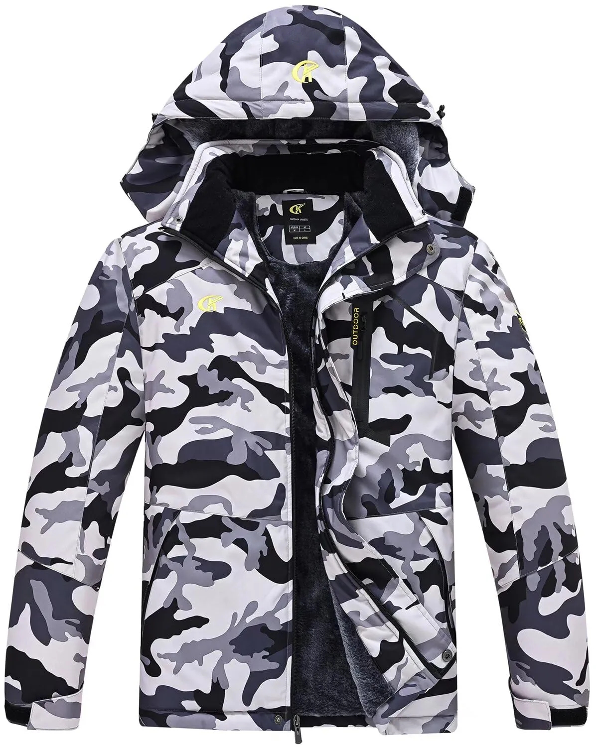 QPNGRP Mens Waterproof Ski Snowboard Jacket Winter Windproof Snow Coat