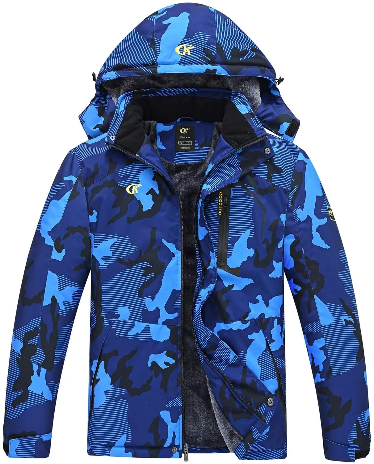QPNGRP Mens Waterproof Ski Snowboard Jacket Winter Windproof Snow Coat