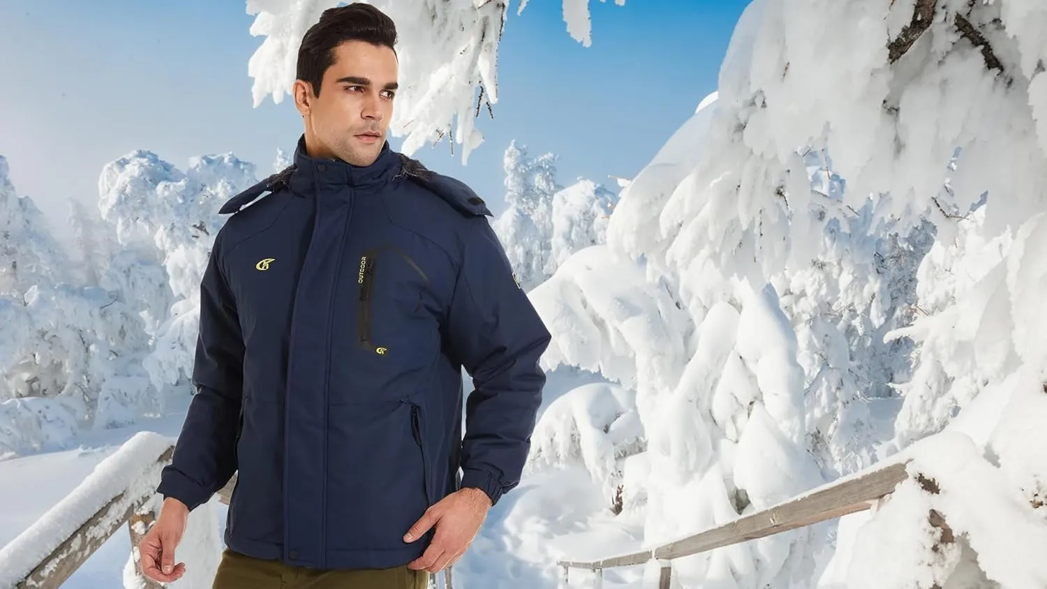 QPNGRP Mens Waterproof Ski Snowboard Jacket Winter Windproof Snow Coat