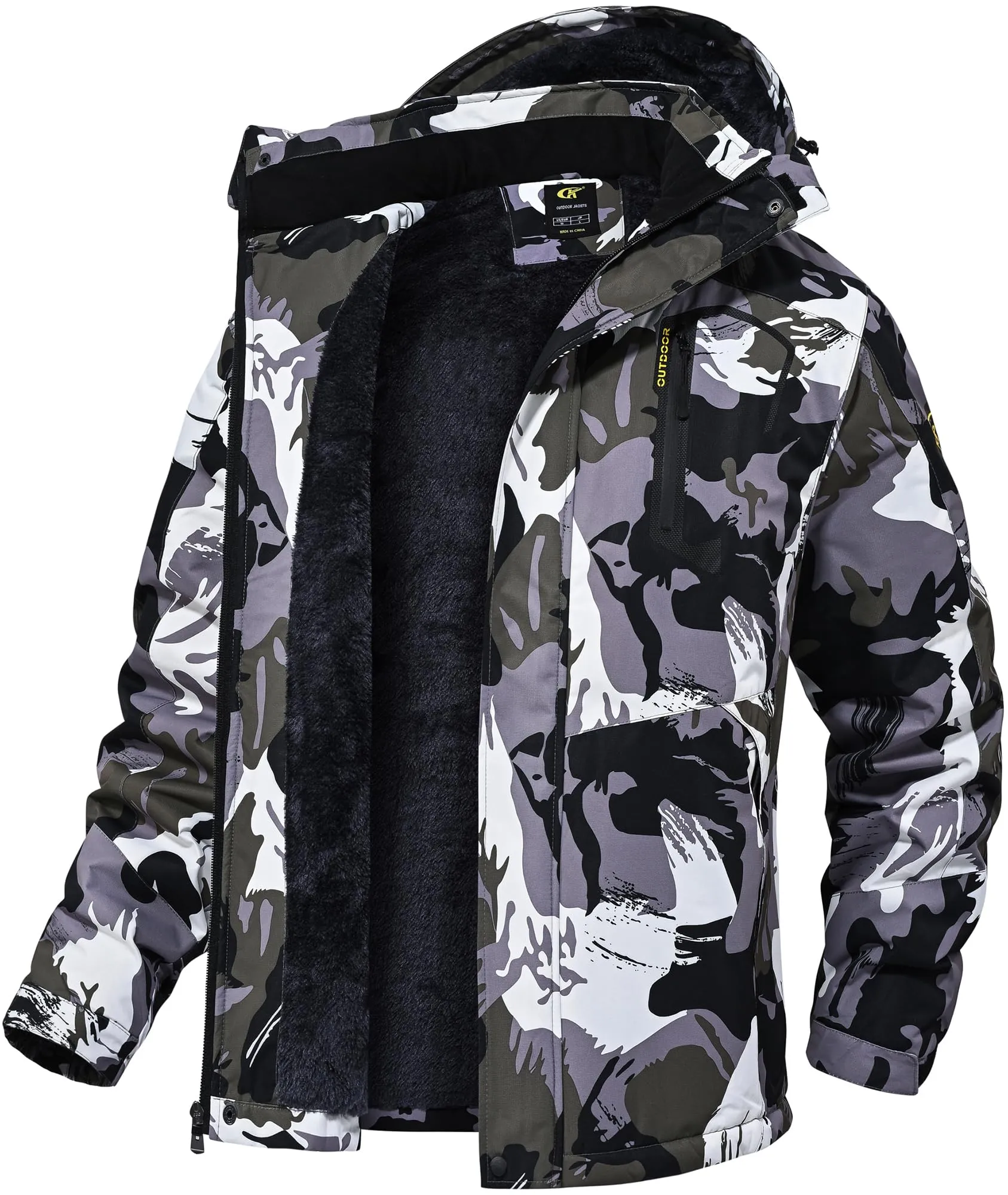 QPNGRP Mens Waterproof Ski Snowboard Jacket Winter Windproof Snow Coat