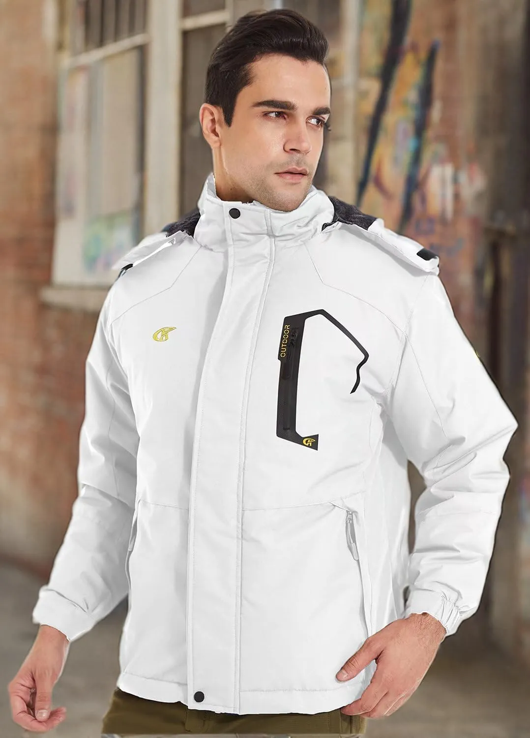 QPNGRP Mens Waterproof Ski Snowboard Jacket Winter Windproof Snow Coat