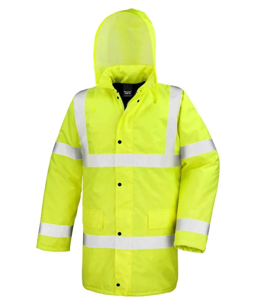 Result Core Hi-Vis Motorway Coat | Fluorescent Yellow