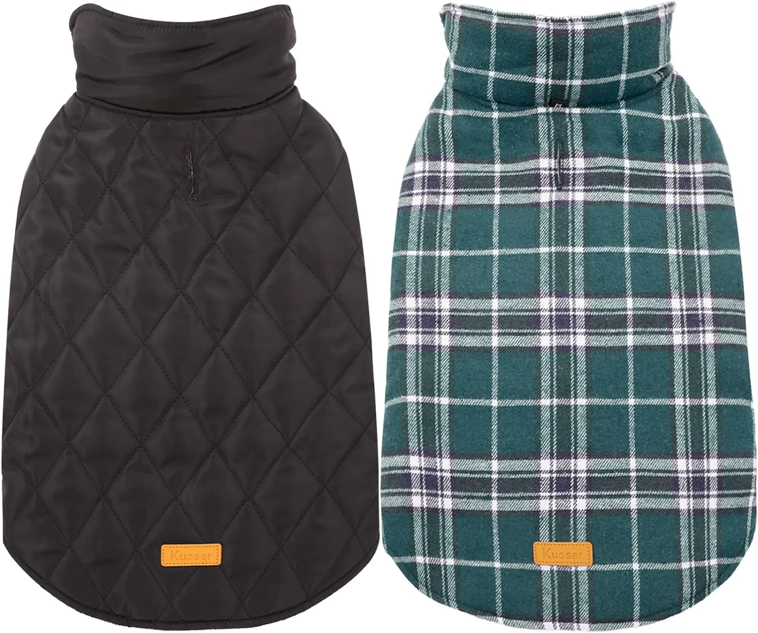 Reversible British Style Plaid Dog Winter Coat – Waterproof & Warm