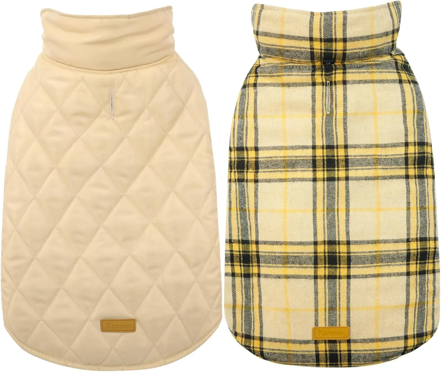 Reversible British Style Plaid Dog Winter Coat – Waterproof & Warm