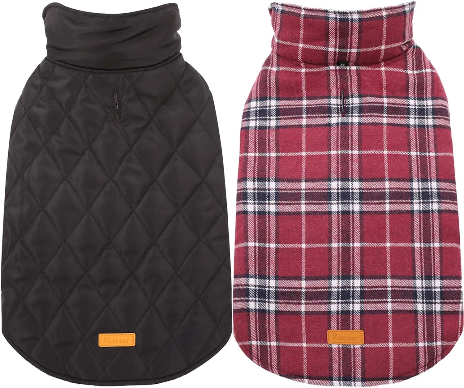 Reversible British Style Plaid Dog Winter Coat – Waterproof & Warm