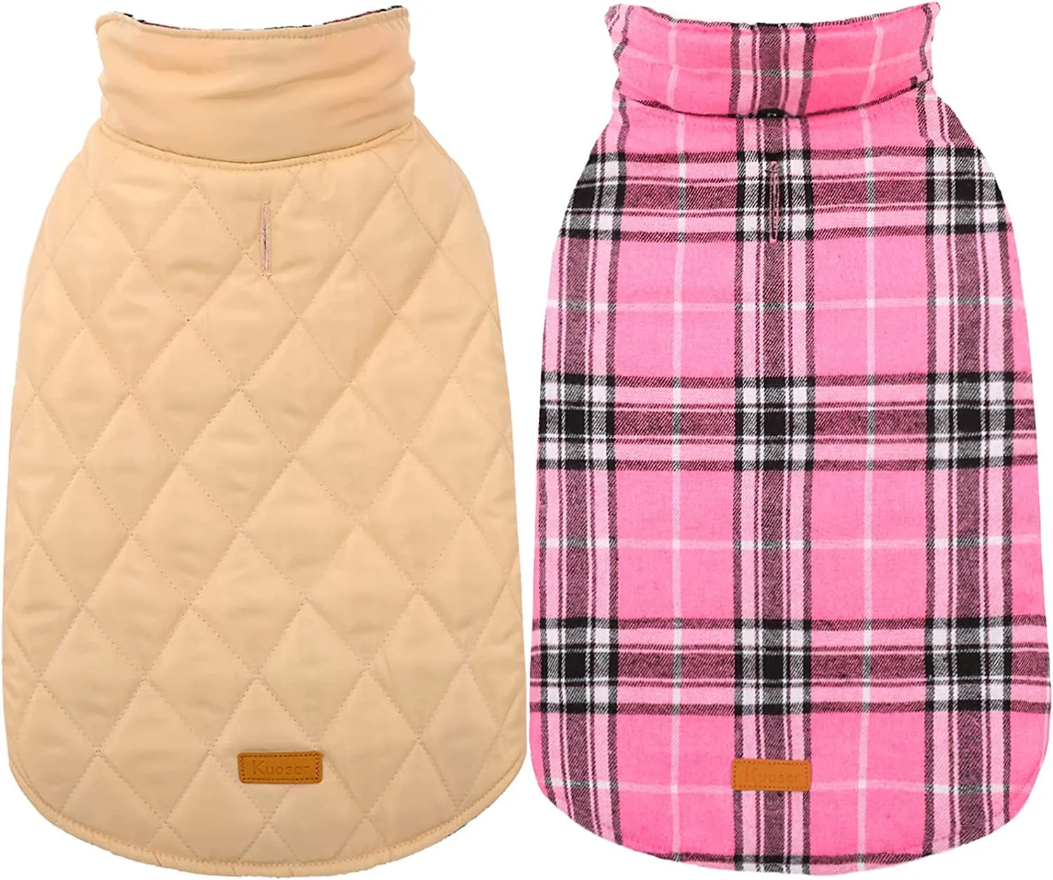 Reversible British Style Plaid Dog Winter Coat – Waterproof & Warm