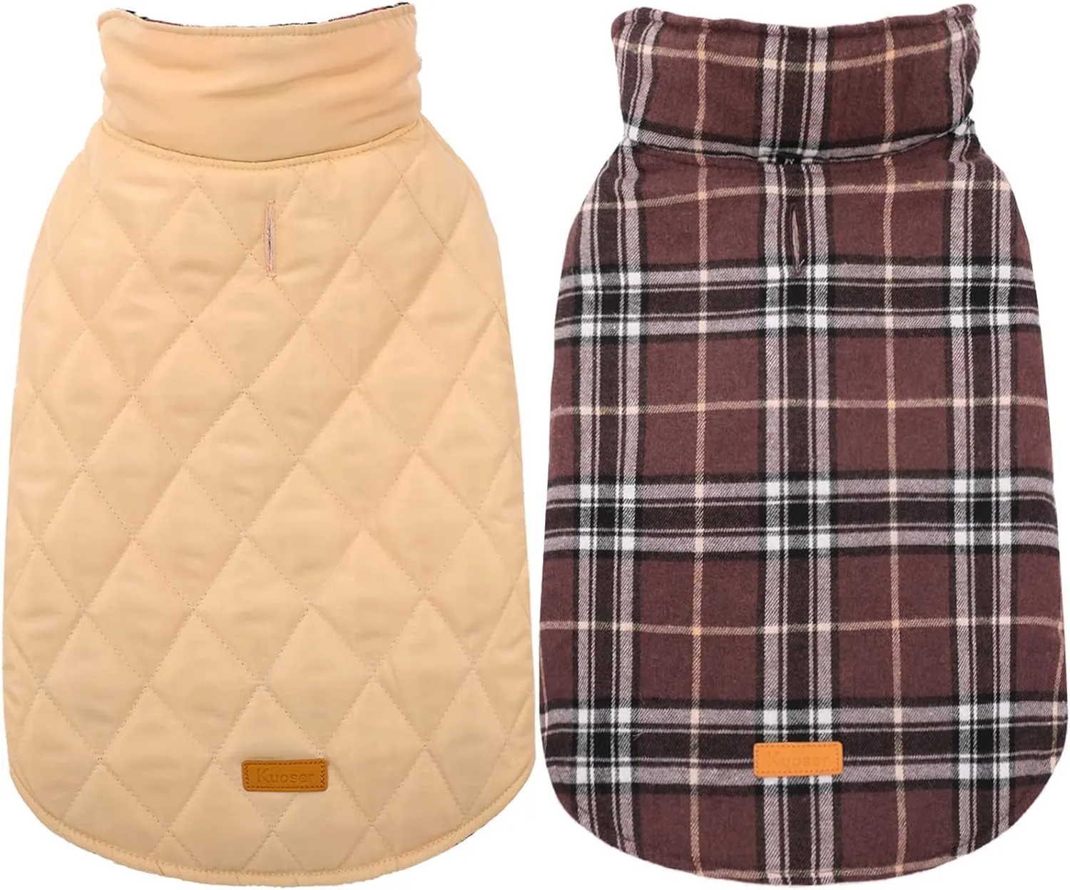 Reversible British Style Plaid Dog Winter Coat – Waterproof & Warm