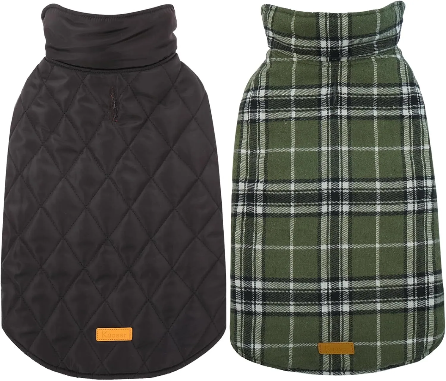 Reversible British Style Plaid Dog Winter Coat – Waterproof & Warm