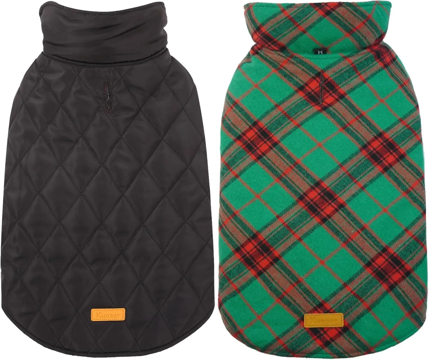 Reversible British Style Plaid Dog Winter Coat – Waterproof & Warm