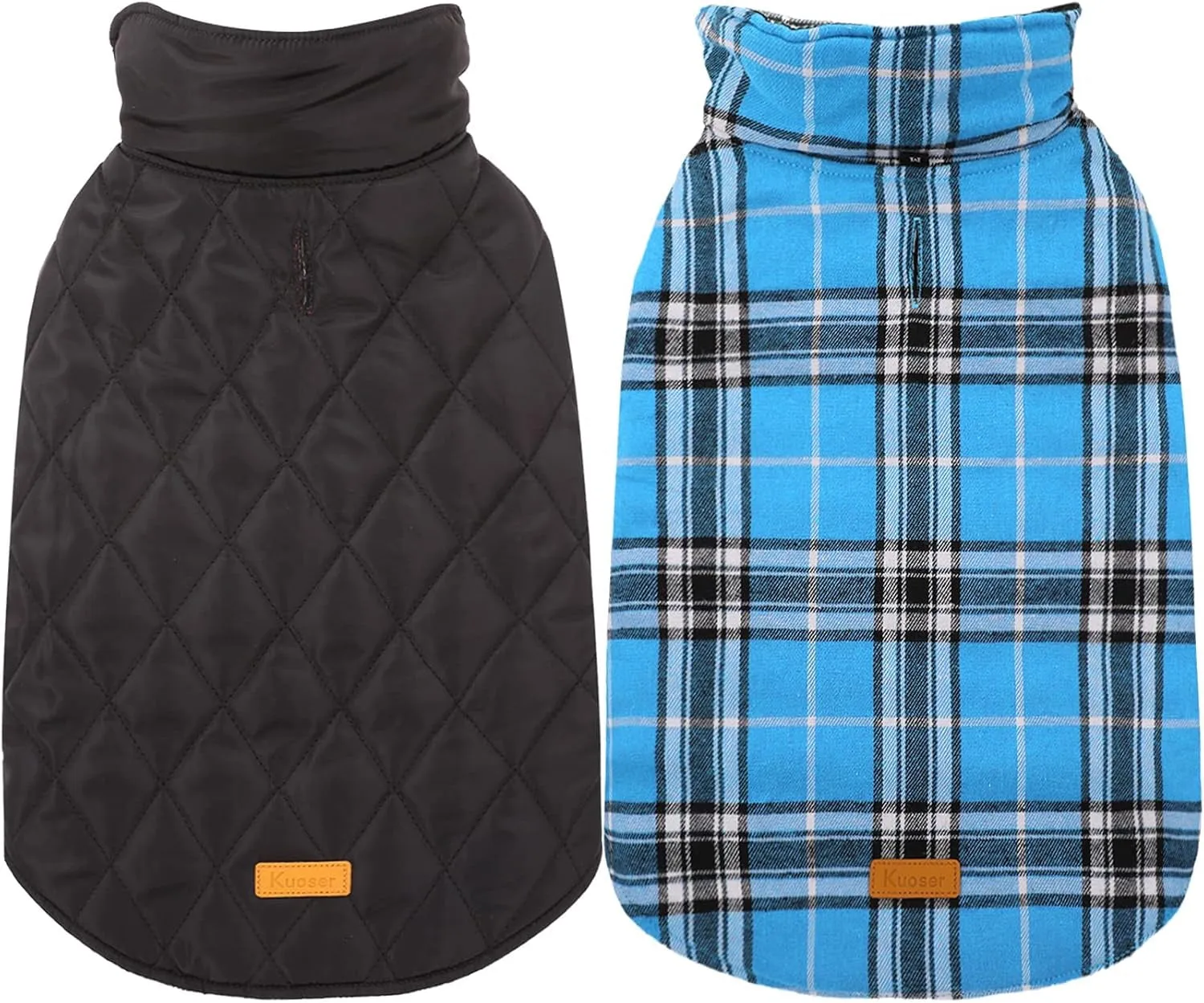 Reversible British Style Plaid Dog Winter Coat – Waterproof & Warm