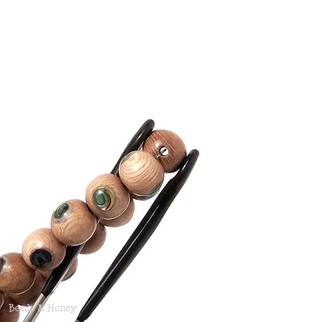 Rosewood with Abalone Shell Inlay Round 10mm (8-Inch Strand)