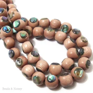 Rosewood with Abalone Shell Inlay Round 12mm (8 Inch Strand)