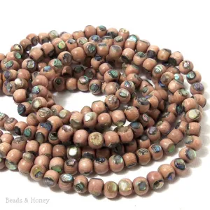 Rosewood with Abalone Shell Inlay Round 5-6mm (8-Inch Strand)