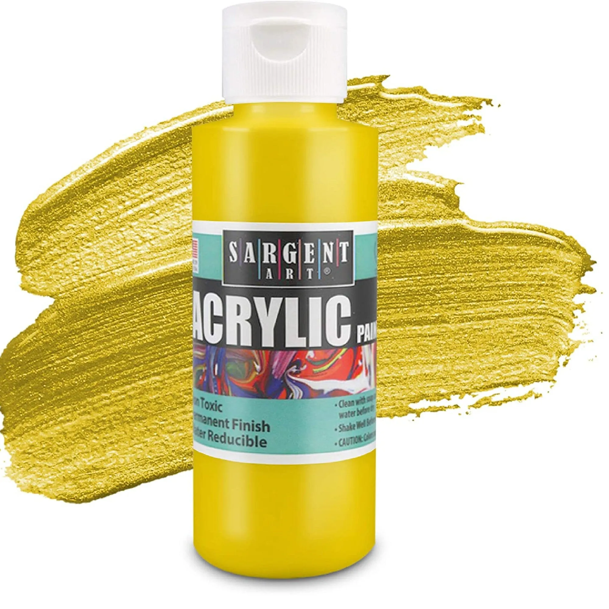 Sargent Art Primary Acrylic Paint Set | 4-Ounce Bottles x 6-Pack | No Fading