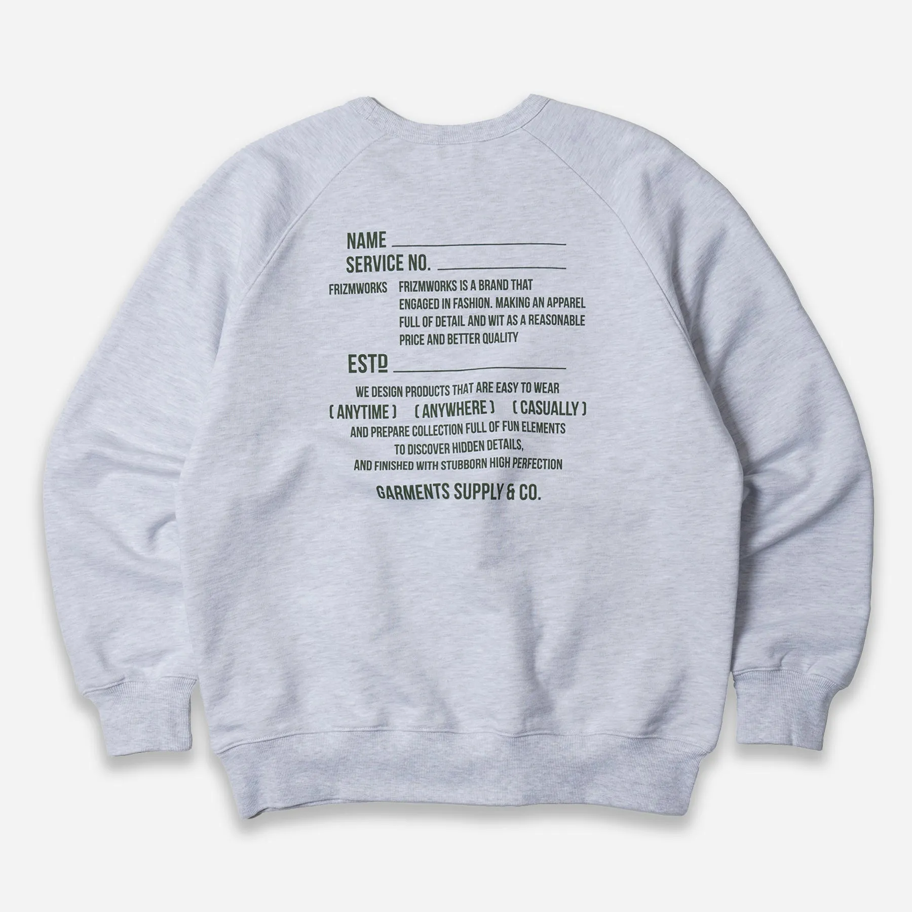 SERVICE LABEL SWEATSHIRT - WHITE MELANGE