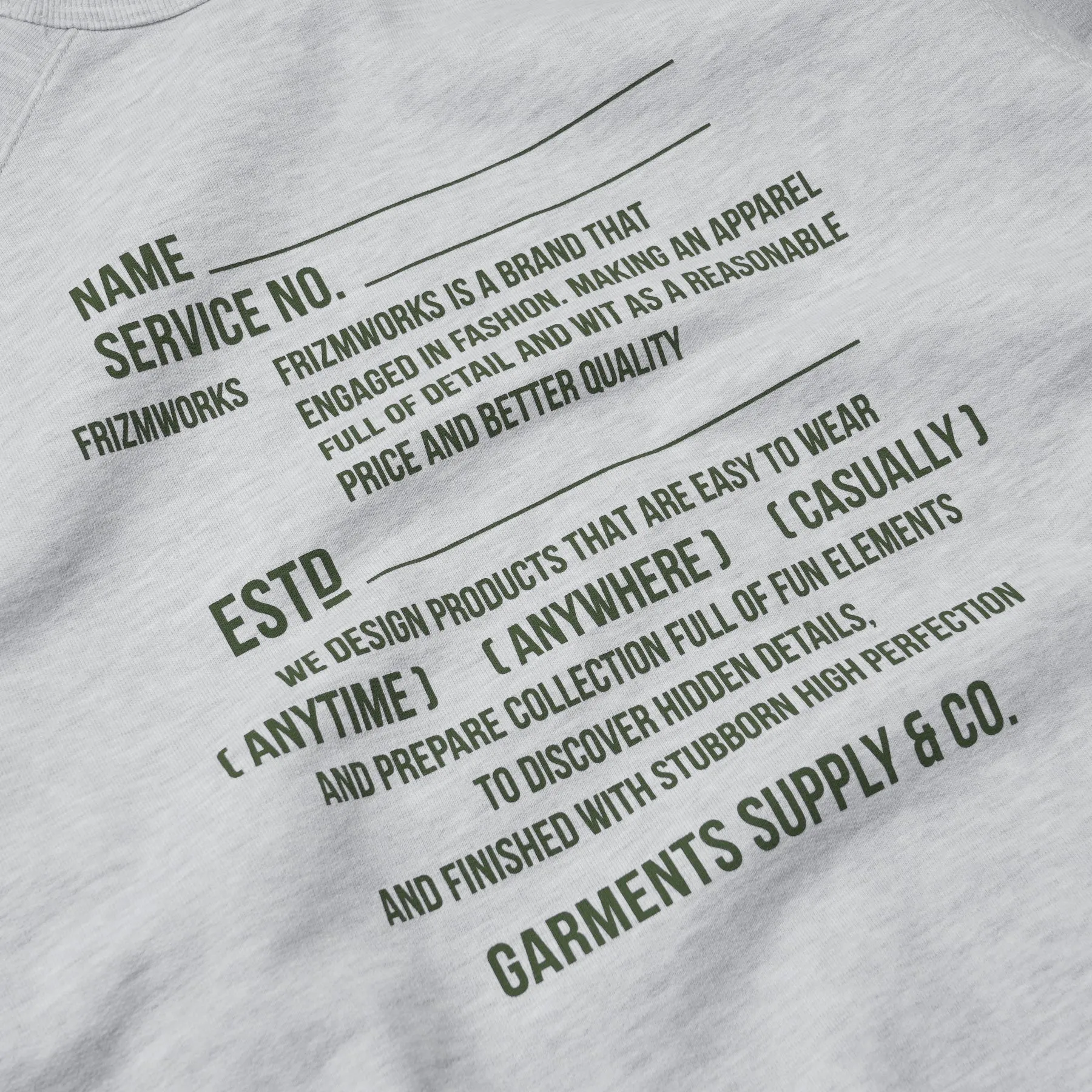 SERVICE LABEL SWEATSHIRT - WHITE MELANGE